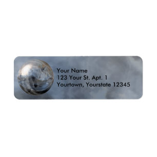 Fantasy Grey Wolf Crystal Ball Magic Animal Return Address Label