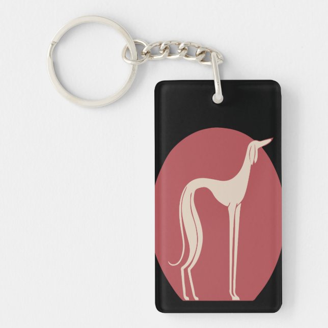 Fantasy Greyhound 1928 for Dog Lovers Key Ring (Front)