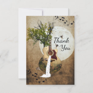 Fantasy Guitar Tree Thank You Card