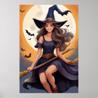Fantasy Halloween Witch Poster