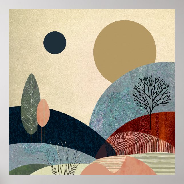 Fantasy Hills Landscape Poster (Front)
