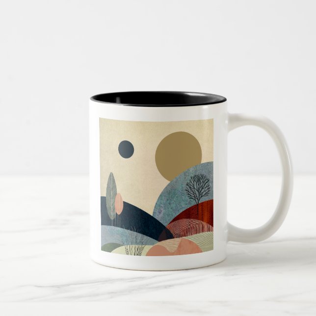 Fantasy Hills Landscape Two-Tone Coffee Mug (Right)