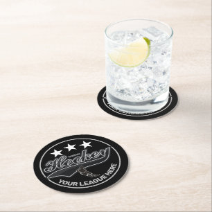Fantasy Hockey League Round Paper Coaster