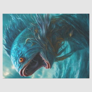 Fantasy Horror Fish Sea Monster Decoupage Tissue Paper