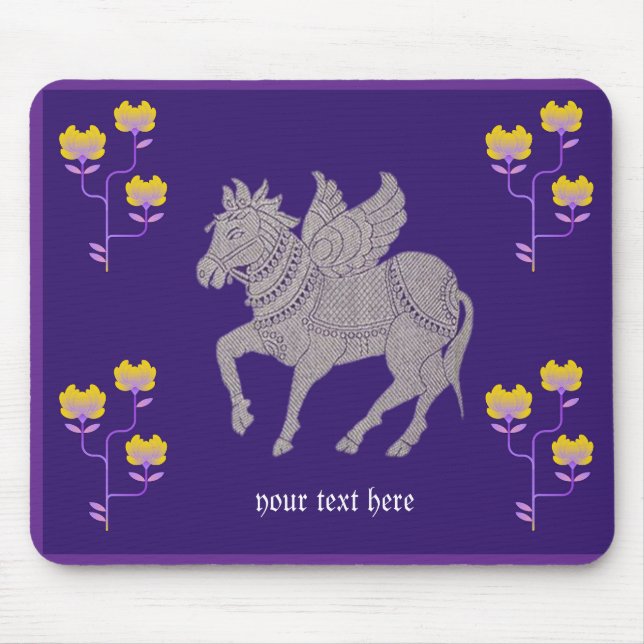 Fantasy horse and flower mousepad  (Front)