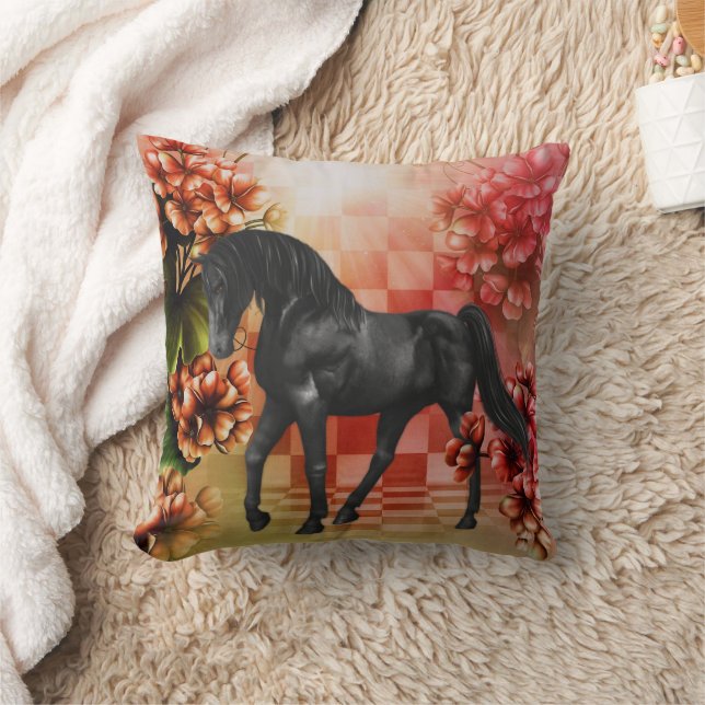 Fantasy Horse And Flowers  Cushion (Blanket)