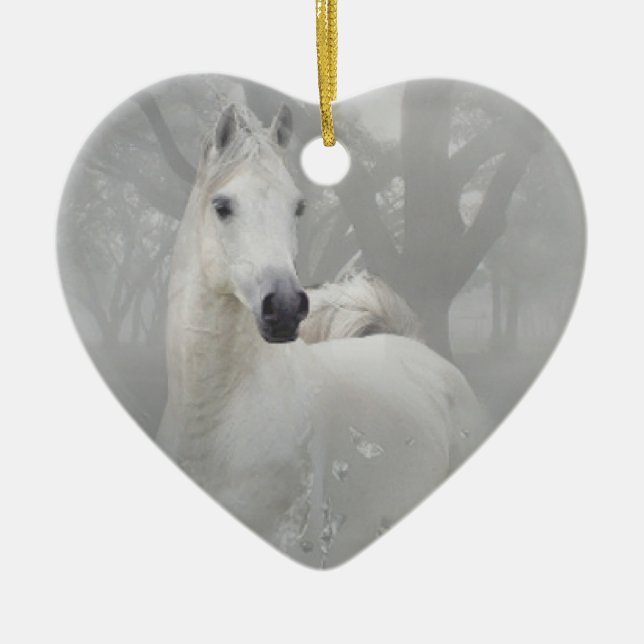 Fantasy Horse Ceramic Tree Decoration (Front)