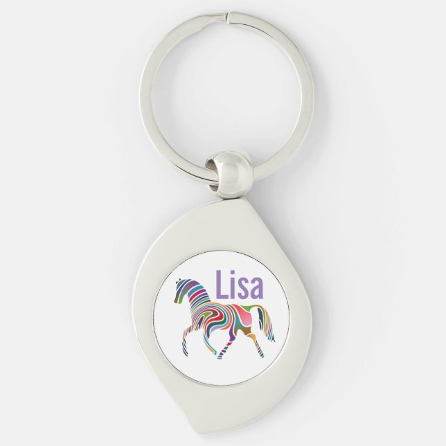 Fantasy Horse Monogram Key Ring (Front)