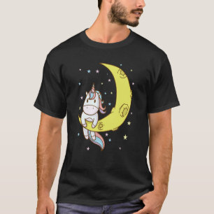 Fantasy Horse Unicorn on the half Moon T-Shirt
