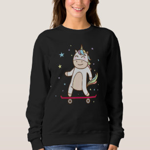 Fantasy Horse Unicorn On The Skateboard Sweatshirt