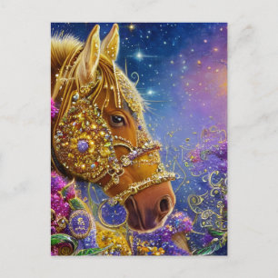 Fantasy Horse With Gemstones and Jewels Postcard