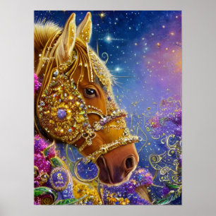 Fantasy Horse With Gemstones and Jewels Poster