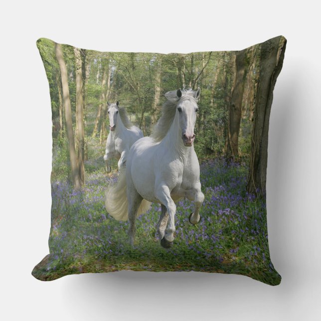 Fantasy Horses: Bluebell Wood Cushion (Front)