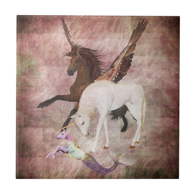 Fantasy Horses Ceramic Tile (Front)