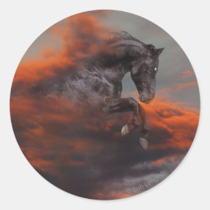 Fantasy Horses: Clouds Classic Round Sticker