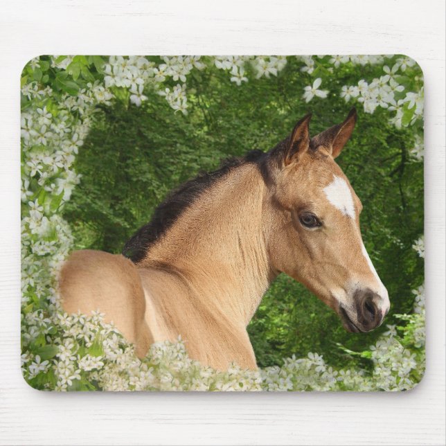 Fantasy Horses: Flowers Mouse Pad (Front)