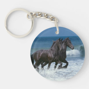 Fantasy Horses: Friesians & Sea Key Ring