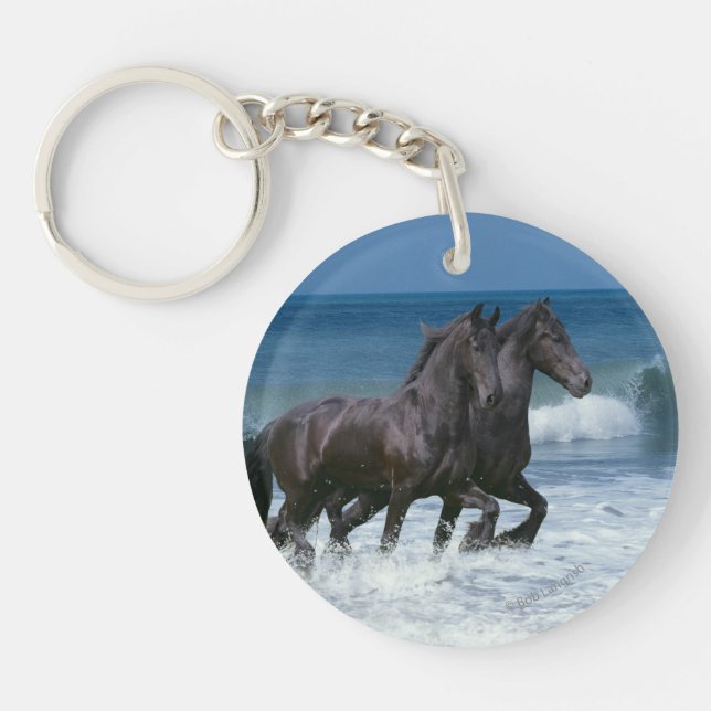 Fantasy Horses: Friesians & Sea Key Ring (Front)
