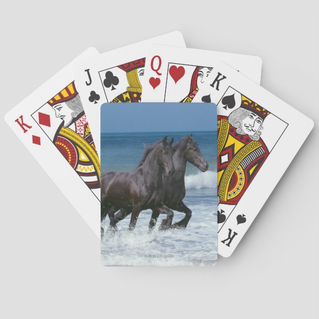 Fantasy Horses: Friesians & Sea Playing Cards (Back)