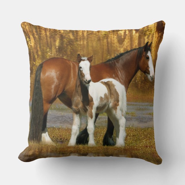 Fantasy Horses: Mare & Foal Cushion (Front)