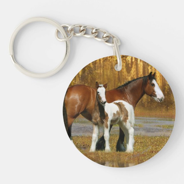 Fantasy Horses: Mare & Foal Key Ring (Front)