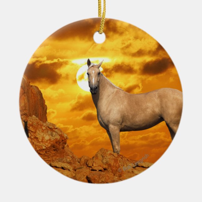 Fantasy Horses: Mountain Ceramic Ornament (Front)