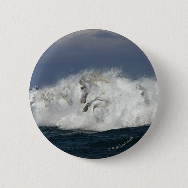 Fantasy Horses: Sea 6 Cm Round Badge (Front)