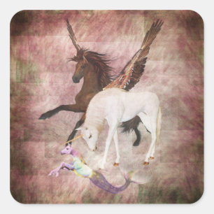 Fantasy Horses Square Sticker
