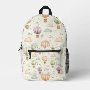 Fantasy Hot Air Balloon Pattern Watercolor Design Printed Backpack