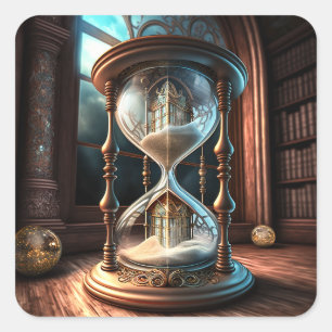 Fantasy Hourglass Square Sticker