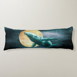 Fantasy Humpback Whale Flying to The Moon - Body P Body Cushion