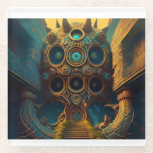 Fantasy Image: Entrance To Mysterious Chamber Glass Coaster