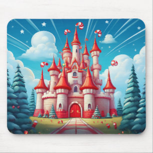 Fantasy Image Of A Candy Cane Castle Mouse Pad