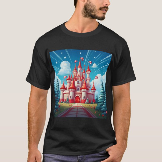 Fantasy Image Of A Candy Cane Castle T-Shirt (Front)