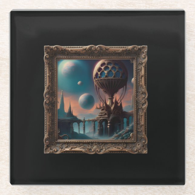 Fantasy Image Of A Strange Interstellar Structure Glass Coaster (Front)