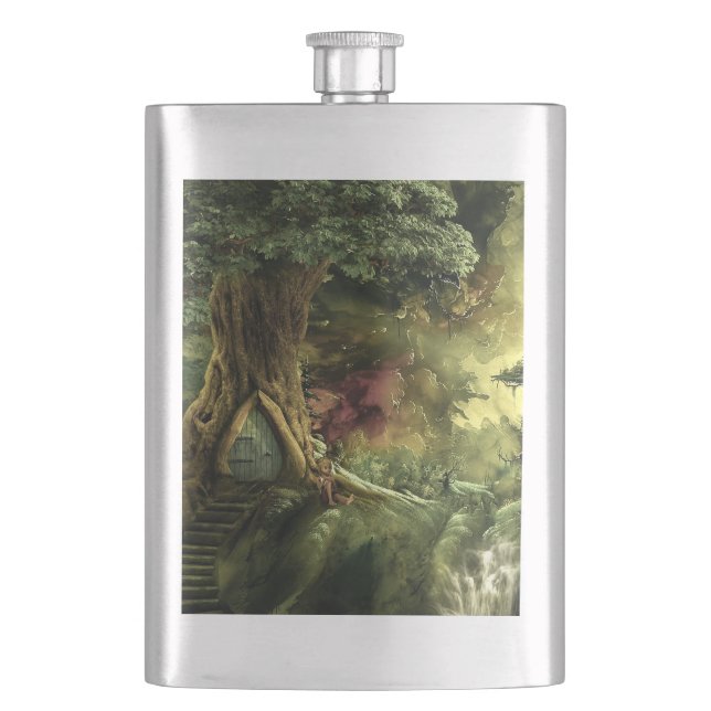 Fantasy in the Amazon Hip Flask (Front)