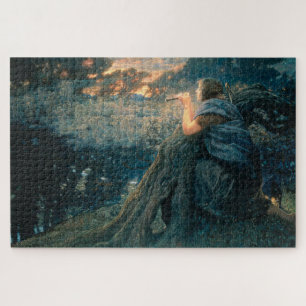 Fantasy in Twilight (by Edward Robert Hughes) Jigsaw Puzzle
