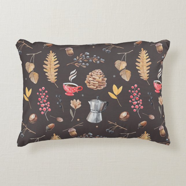 Fantasy-inspired botanical elements decorative cushion (Front)