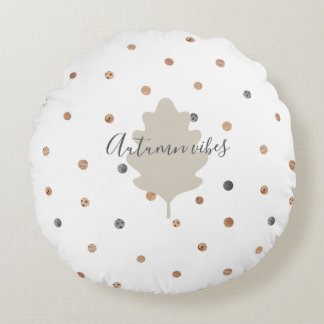 Fantasy-inspired botanical elements round cushion