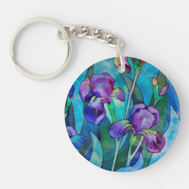 Fantasy Irises   Key Ring (Front)