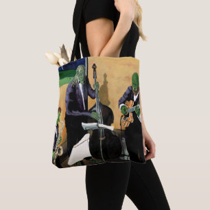 Fantasy Jazz Blues Musicians Art Graphic Tote Bag
