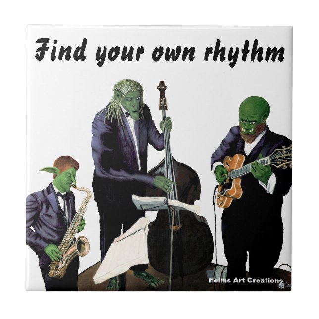 Fantasy Jazz Musicians Music Art Ceramic Tile (Front)