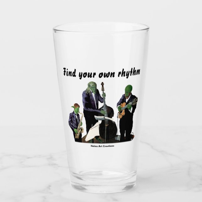 Fantasy Jazz Musicians Music Art Drinking Glass (Front)
