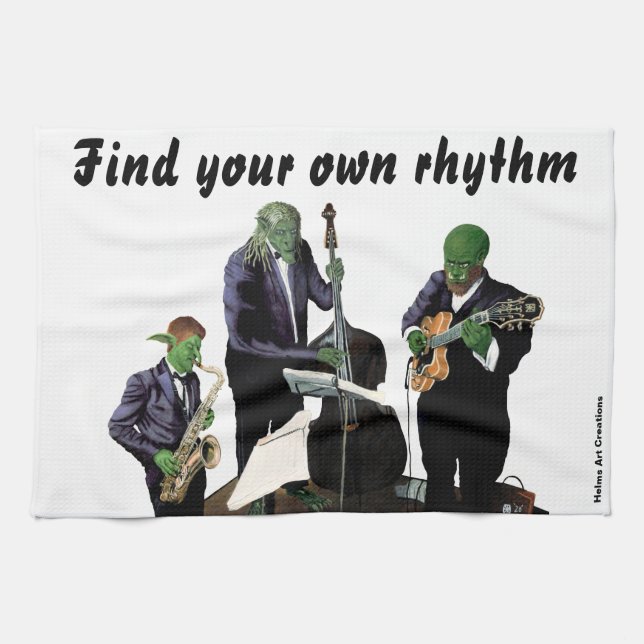 Fantasy Jazz Musicians Music Art Kitchen Towel (Horizontal)