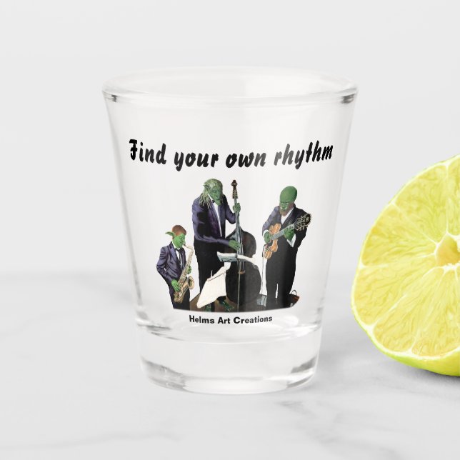 Fantasy Jazz Musicians Music Art Shot Glass (Front)