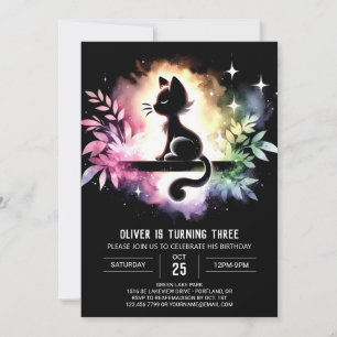 Fantasy Kids Cat Birthday Invitation