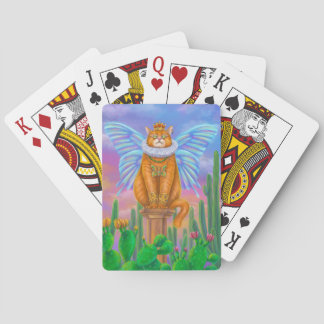 Fantasy king butterfly cat playing cards
