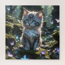 Fantasy Kitty with Butterflies Puzzle