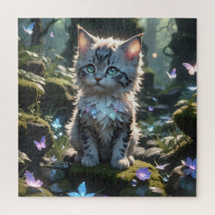 Fantasy Kitty with Butterflies Puzzle