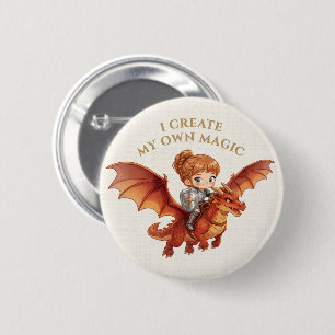Fantasy Knight Princess Dragon Custom Aesthetic 6 Cm Round Badge